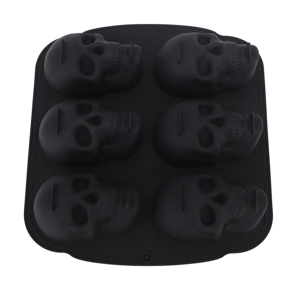 Elasticity Skeleton Head Cake Mold Food Grade Silicone Skull Baking Mold Skull Cake Pan  Halloween