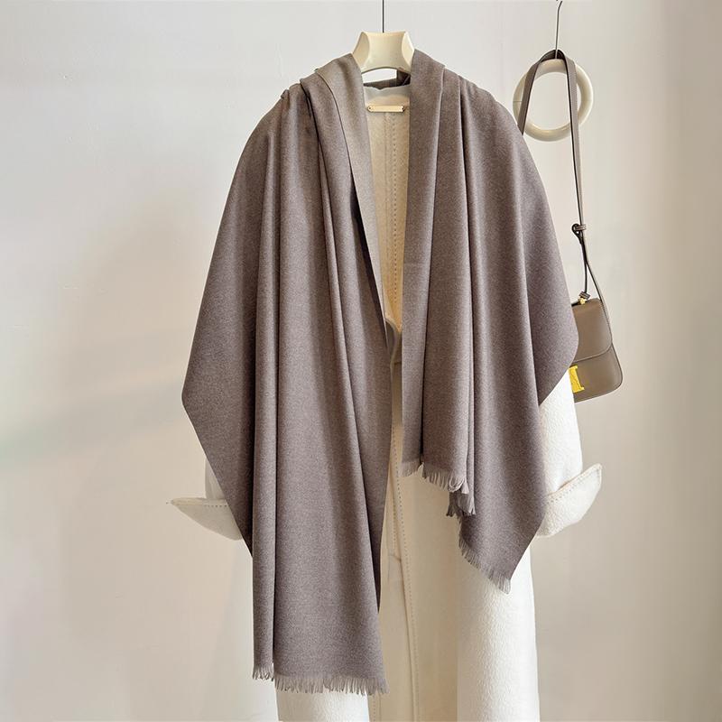 Luxury Winter Cashmere Scarf Women Two Colours Handkerchief Warm Pashmina Female Shawl Wrap Soft Pareo Bufanda Scarves Stole