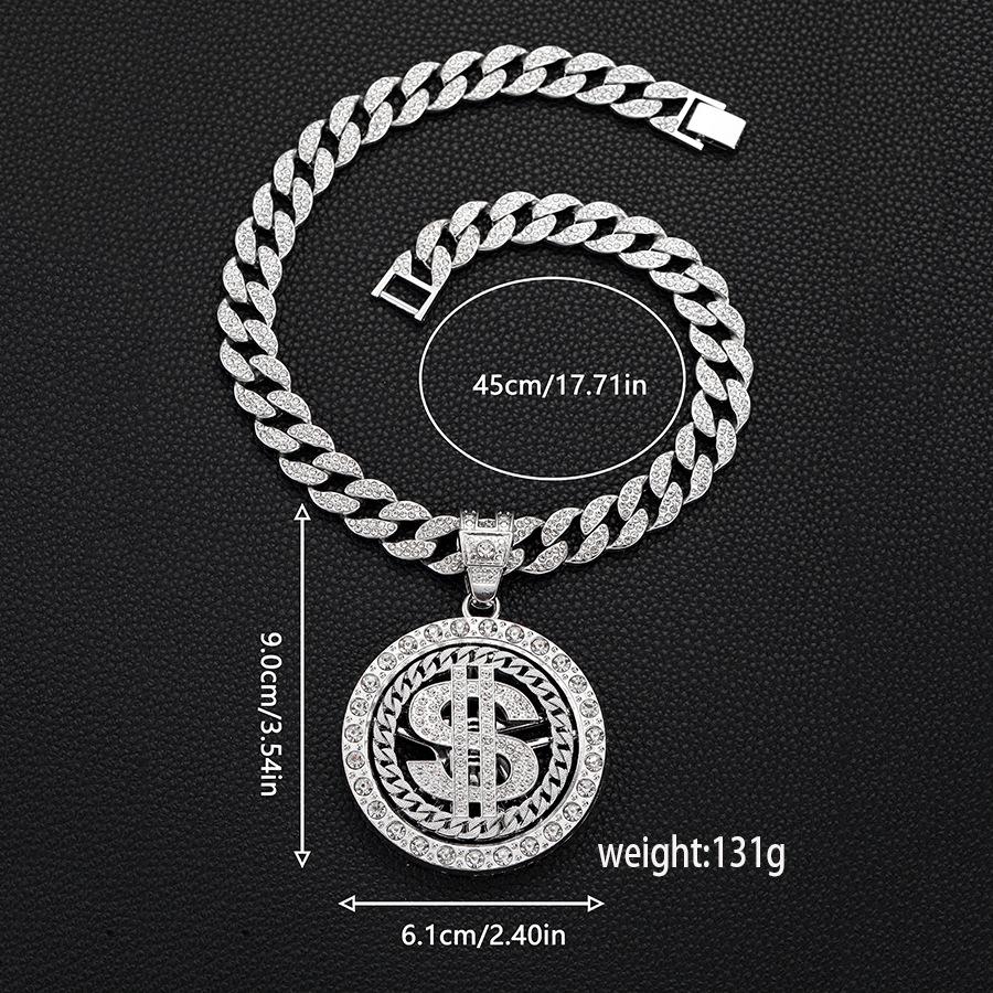 Мужской новый модный бренд вращающийся символ доллара цинковый сплав ожерелье персонализированный доллар кулон ожерелье аксессуары мужчины