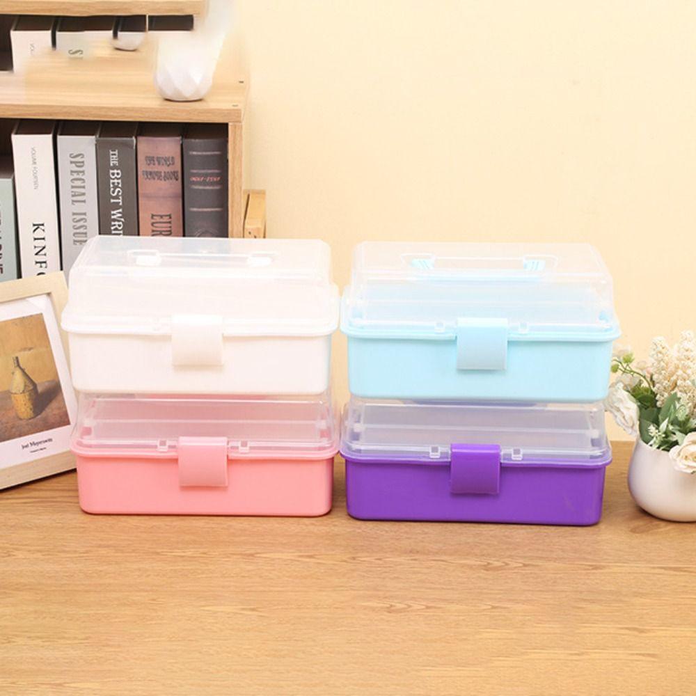 Large Capacity Makeup Hairpin Organizer Foldable Nail Art Box New Storage Box Household