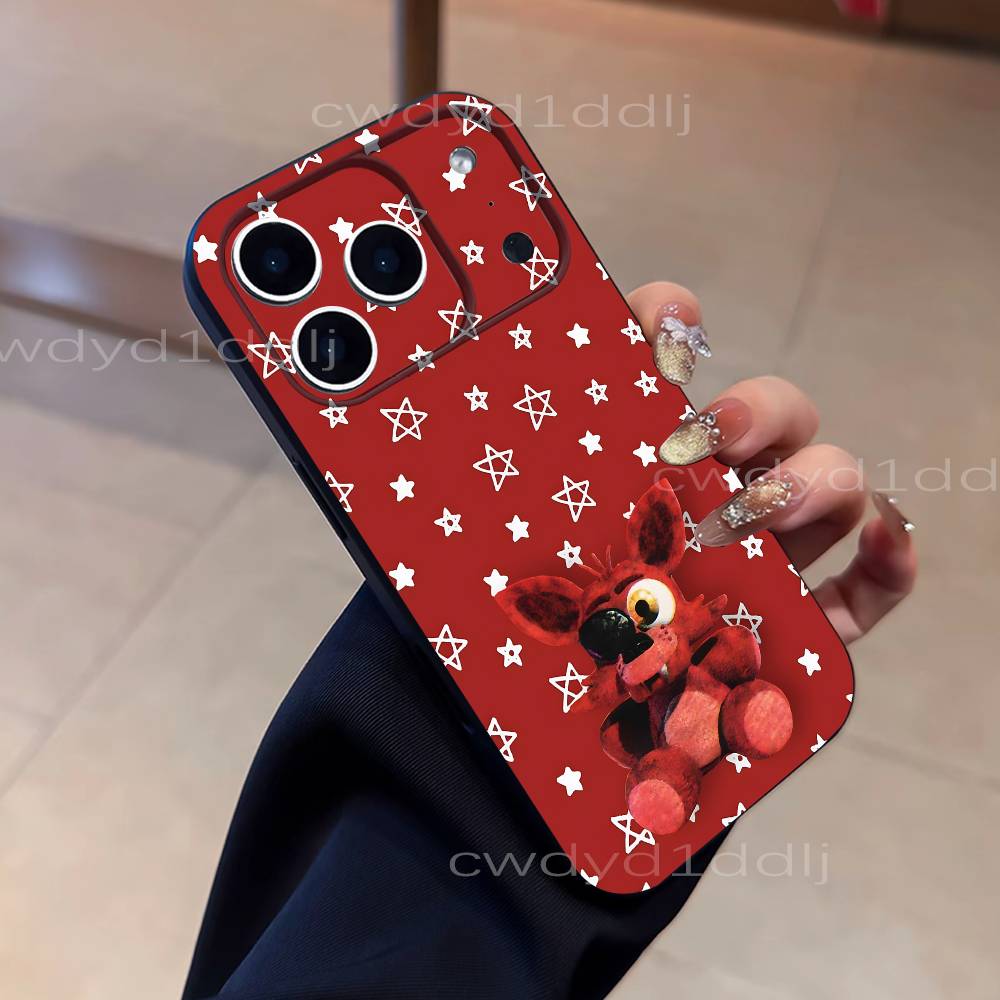 Fnaf Five-nights-At-Freddys For iPhone 17,16,15,11,12,14,13 Pro Max Mini XS,XR,7 Plus 16E Air Soft Black Dustproof Phone Case