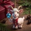 Colorful Room Hanging Ornaments 2D Acrylic Goat Christmas Ornament, 3.15 Inch Farm Animal Xmas Tree Holiday Car Interior Decor Decoration for