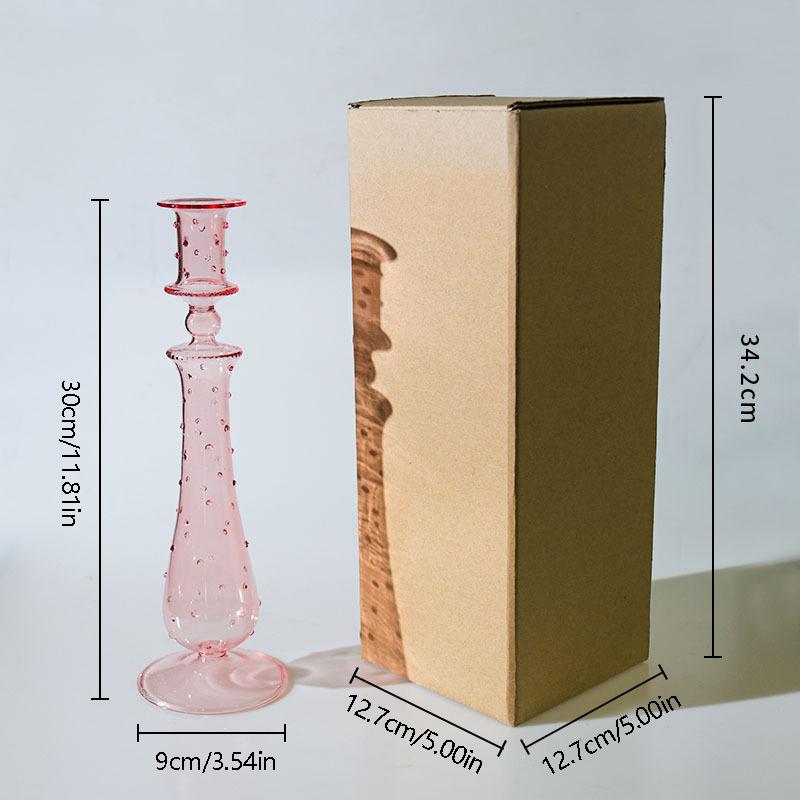 1PC Romantic Hydroponic Transparent Vase Glass Candle Holder Vintage Glass Candlestick Gift