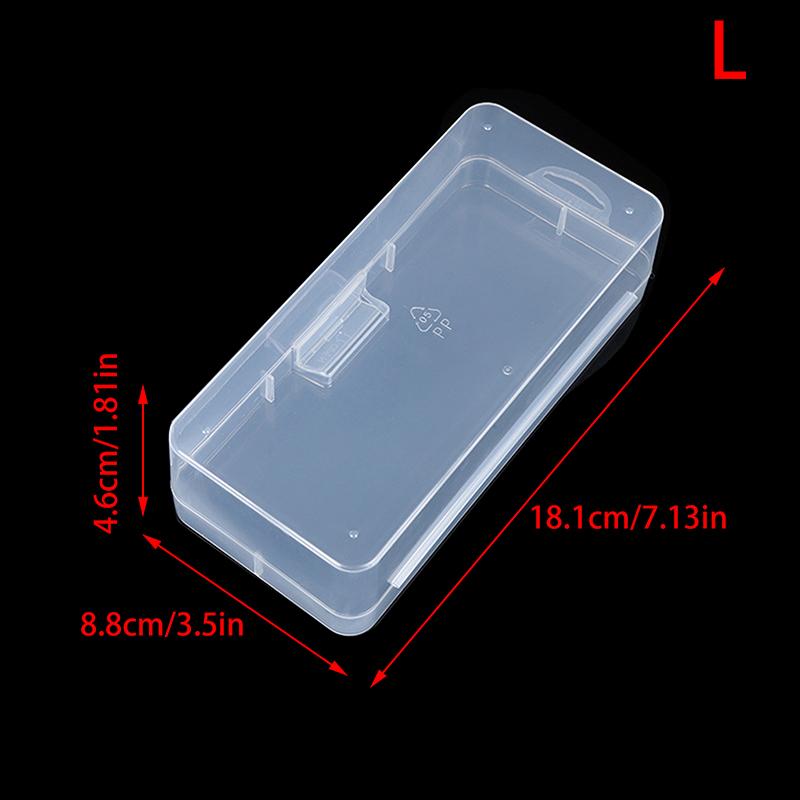 S/M/L Rectangle Multi-Purpose Portable Transparent Dust Protection Plastic Storage Box Makeup Brush Buckle Plastic Brush Box