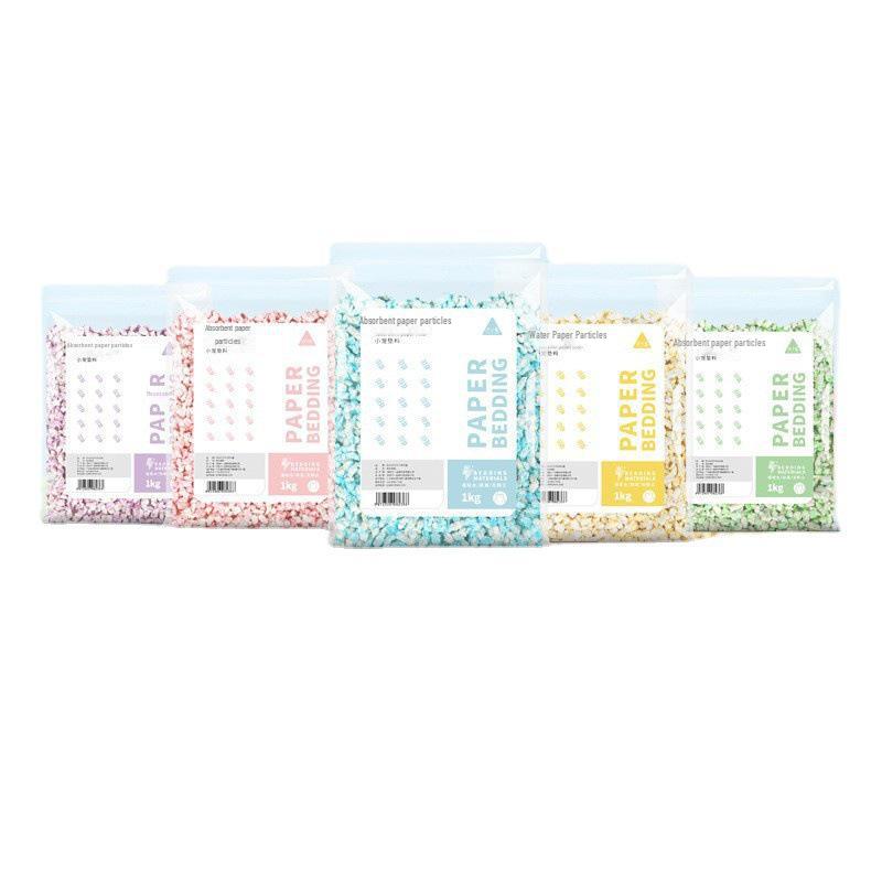 Бумажные гранулы Bukaxing Rainbow: Дезодорирующий наполнитель для хомяков и хлопковые опилки - 1 кг