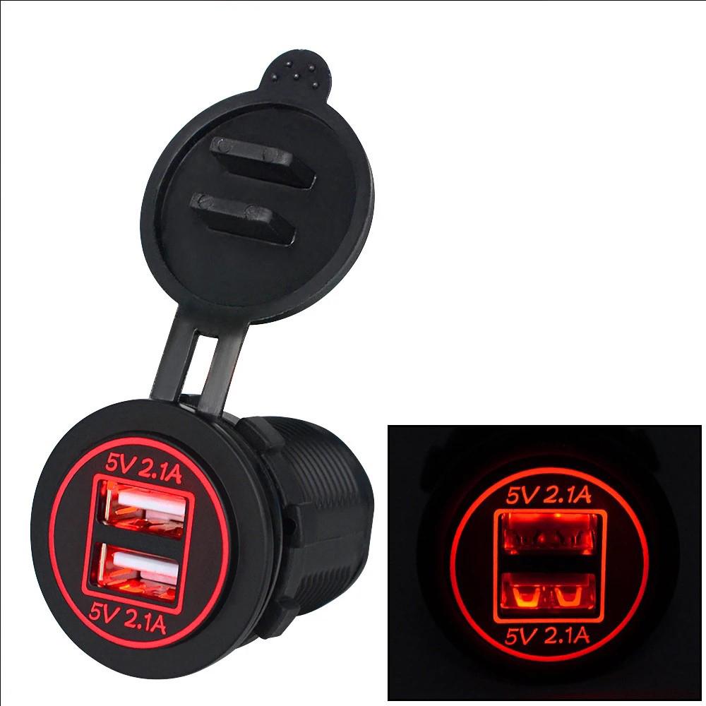 12/24 В двойной USB порт автомобильное зарядное устройство мотоцикл 5 В 4.2A зарядное гнездо водонепроницаемый быстрый адаптер для зарядки для транспортного средства лодки грузовика