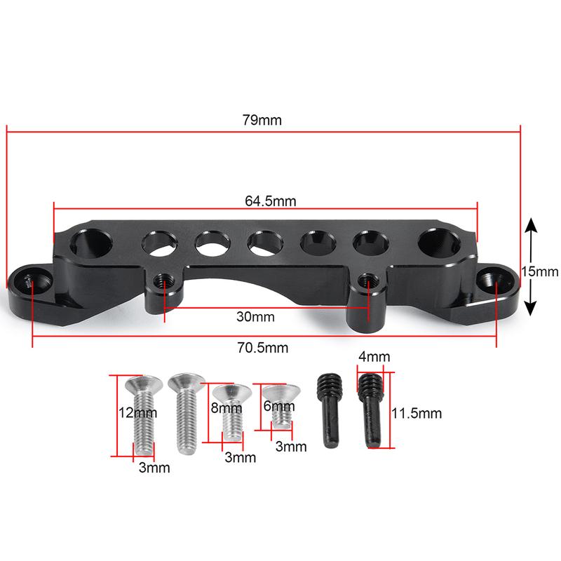 MIBIDAO Metal Front Rear Car Body Shell Fixing Bracket for Axial SCX10 III Early Bronco Wrangler Gladiator Base Camp 1/10 RC Car
