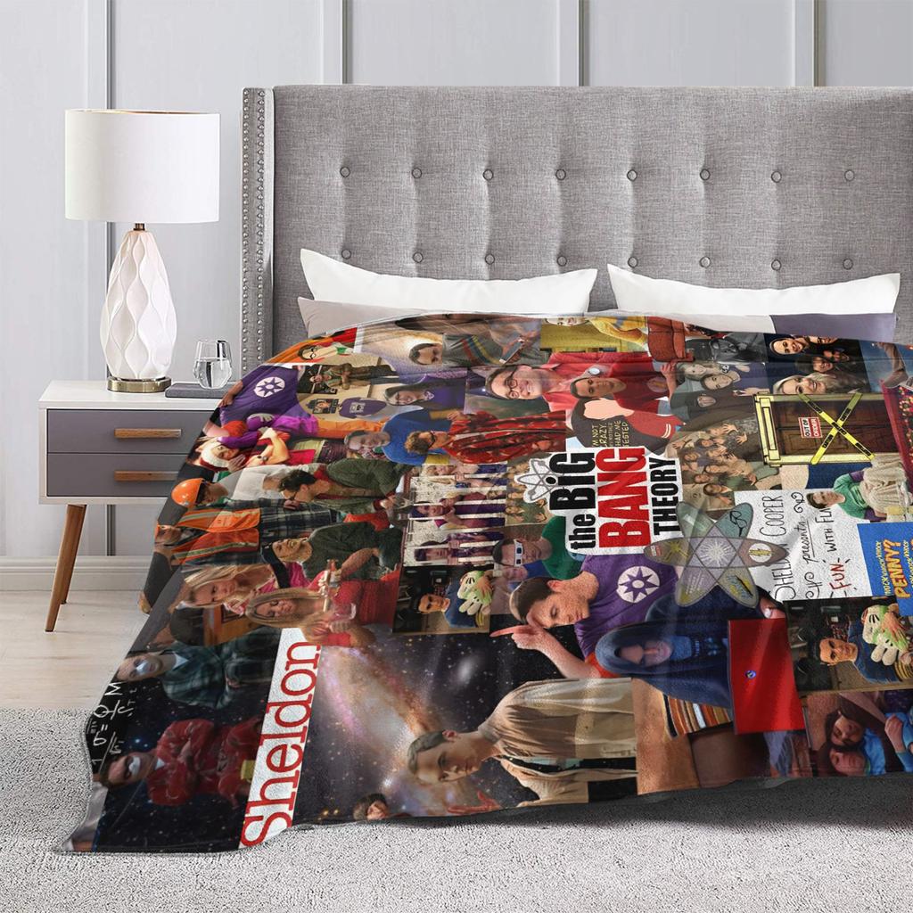 Soft Warm Blanket Airplane Travel The Big Bang Theory Throw Blanket Flannel Bedspread For Home Decor Comfortable Sofa Bed Cover