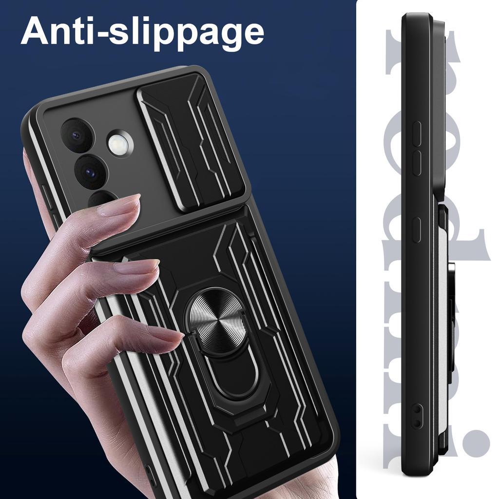 For Samsung Galaxy A36 5G Case PC+TPU Kickstand Phone Back Cover with Camera Slider