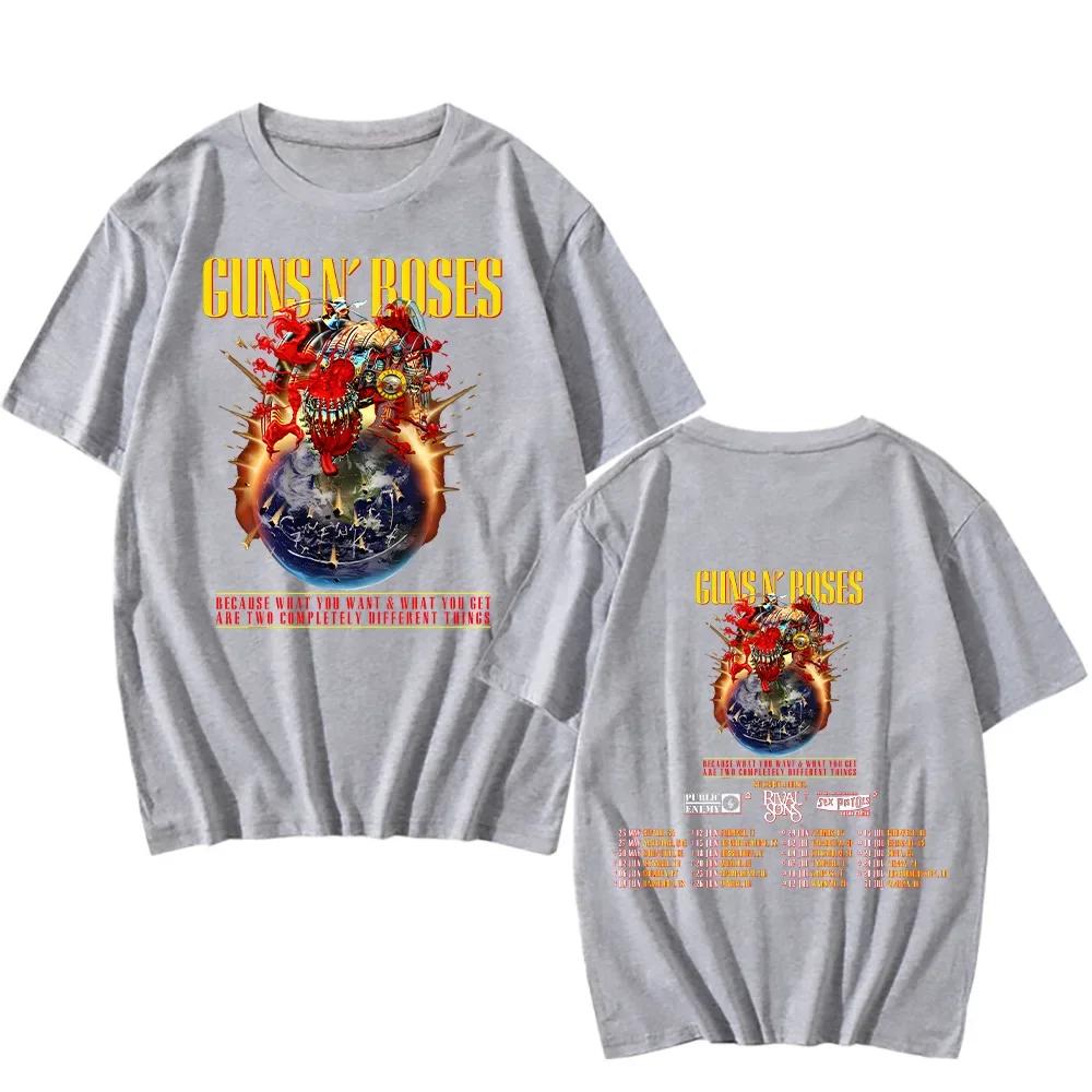 Guns N Roses 2025 Tour Tshirts Vintage Rock Band Streetwear Short Sleeve Fashion Cotton Tshirts Women Unisex Tees Chic Y2K Clothes
