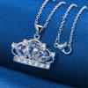 Серебряный кулон-ожерелье 925 пробы с цирконом в виде короны, длина 16-30 дюймов, для женской моды, свадебные аксессуары и украшения