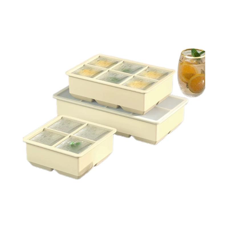 Большой силиконовый лоток для льда с крышкой - Пищевой, не содержит БФА