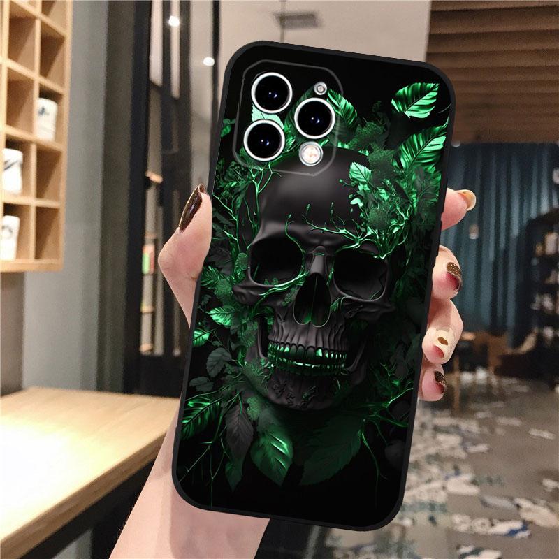 Чехол для телефона с изображением черепа для iPhone 15 14 Pro Max 13 12 11 Pro Max XSMax XR 12 13 mini 14 Plus Shell