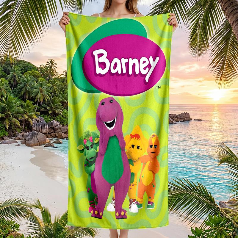 Пляжное полотенце Barney Fashion: Идеально для летних приключений Мягкое, впитывающее и быстросохнущее, подходит для плавания и купания