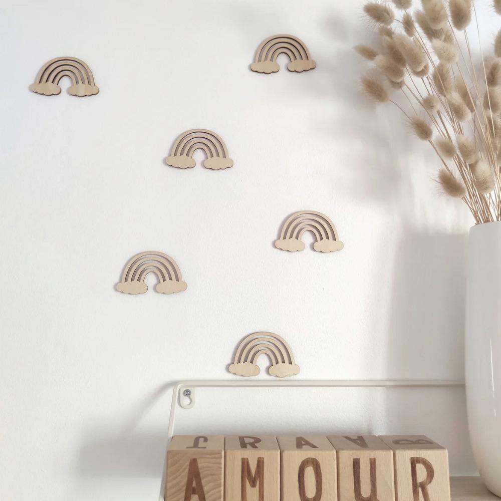 Облака Наклейки на стену Сделай сам 3D Наклейки на стену Деревянные наклейки Настенные украшения Украшение детской комнаты