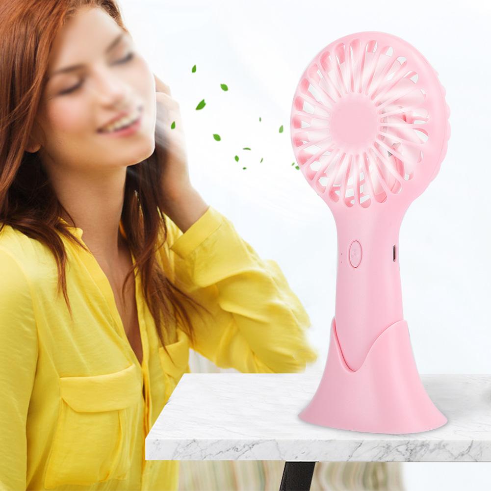 Ручной вентилятор Мини-система охлаждения для дома и офиса, 3-скоростной настольный электрический портативный розовый