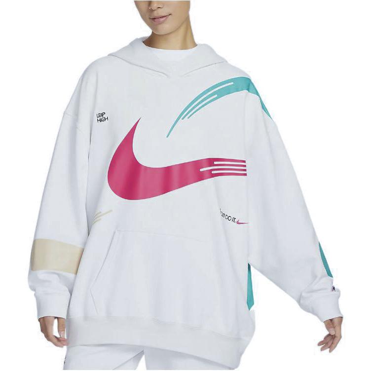 Nike Год Кролика CNY Серия Спортивная одежда Оверсайз Трикотажная толстовка с капюшоном Женские топы Белый FD4798-121