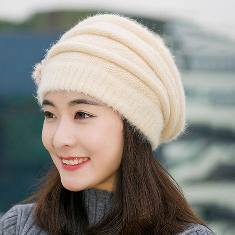 Теплая мамина шапка вязаная шерстяная женская береты повседневная женская шапка осень зима