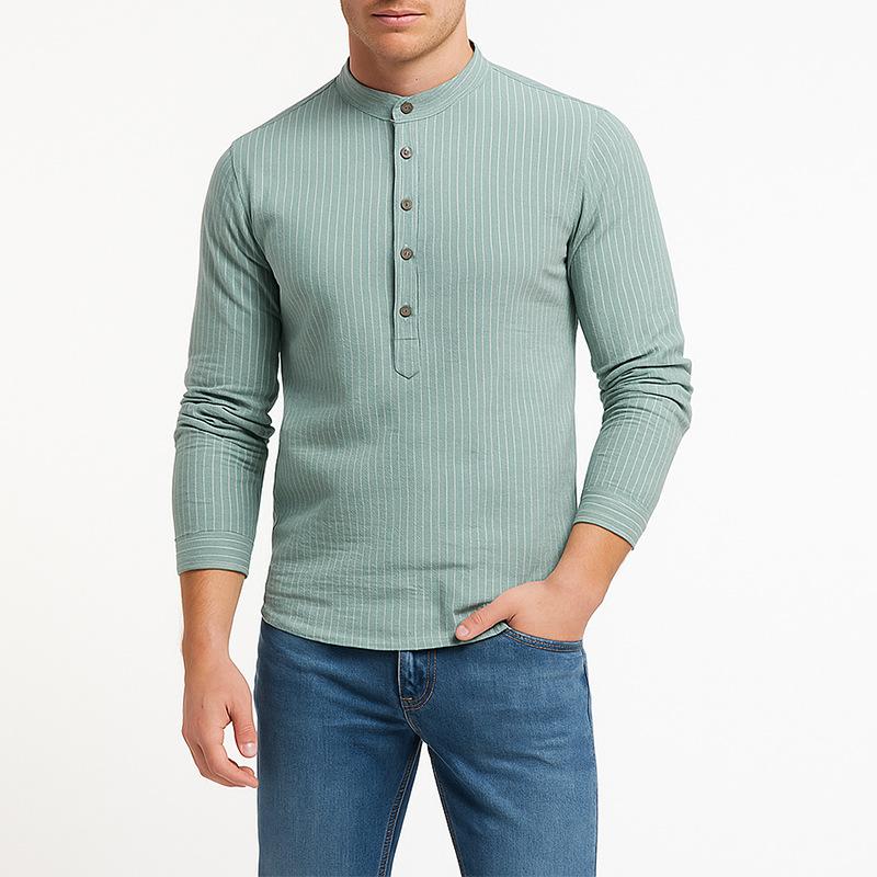 Новая Весенняя Мужская Мода Принтованная Рубашка с Длинным Рукавом Повседневная Универсальная Повседневная Одежда Топ