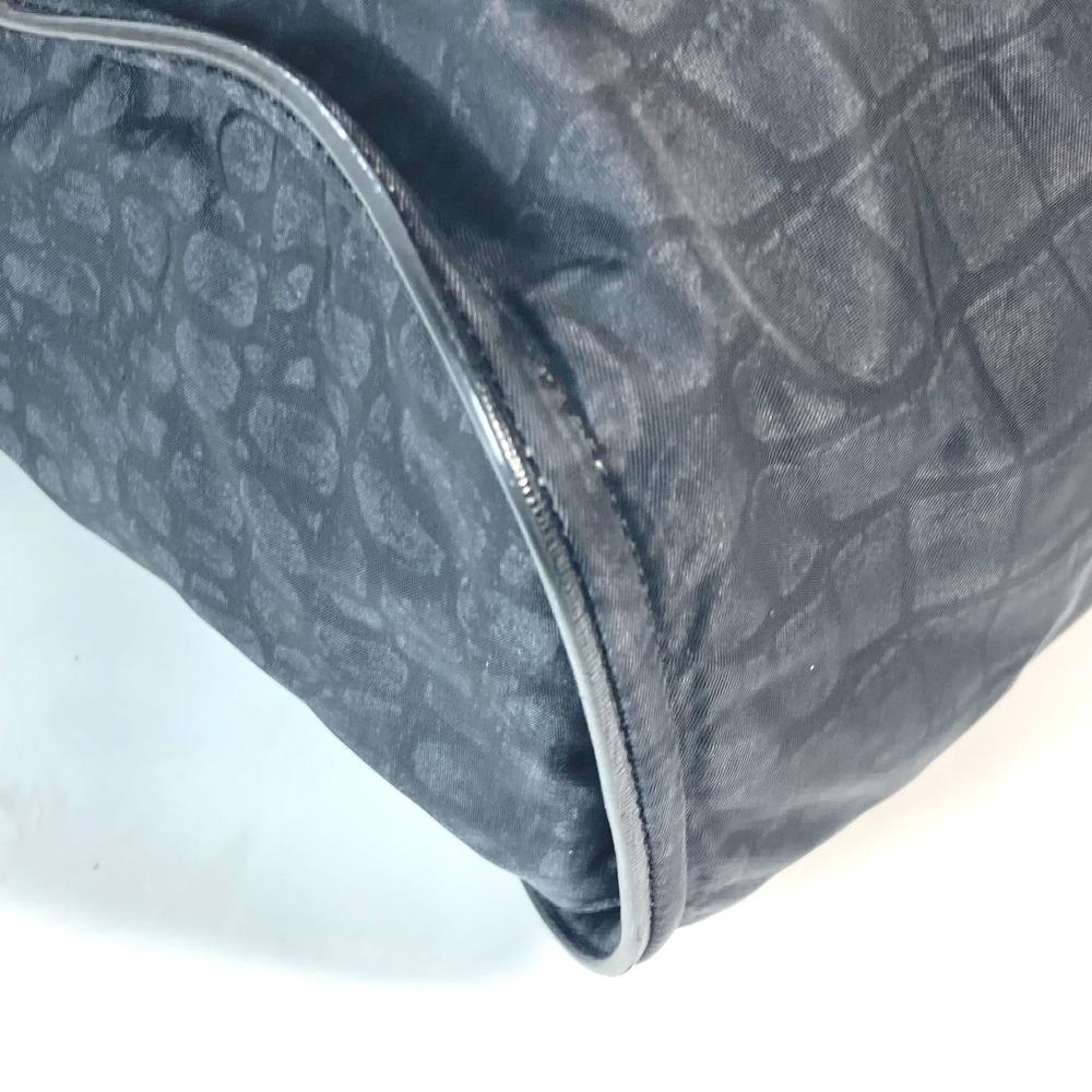 FENDI 7VA367 logo Shoulder Bag Vertical Tote Bag Nylon / Leather Black
