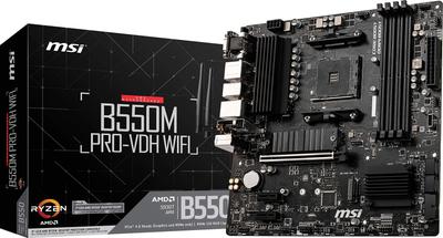 MSI B550M WiFi ProSeries AM4 DDR4 PCIe SATA USB Gen 1 PRO-VDH ?????? (AMD 4.0 6 Гбит/с M.2 3.2 Wi-Fi D-SUB/HDMI/DP Micro-ATX)