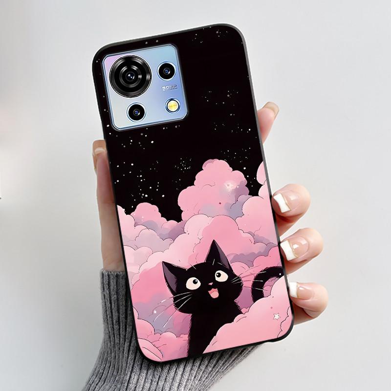 Для ZTE Blade V50 Vita Чехол Роскошный Милый Кролик с Сердечками Смешной Черный Мягкий Силиконовый Чехол для Телефона Для ZTE BladeV50 Vita V50Vita Обложка