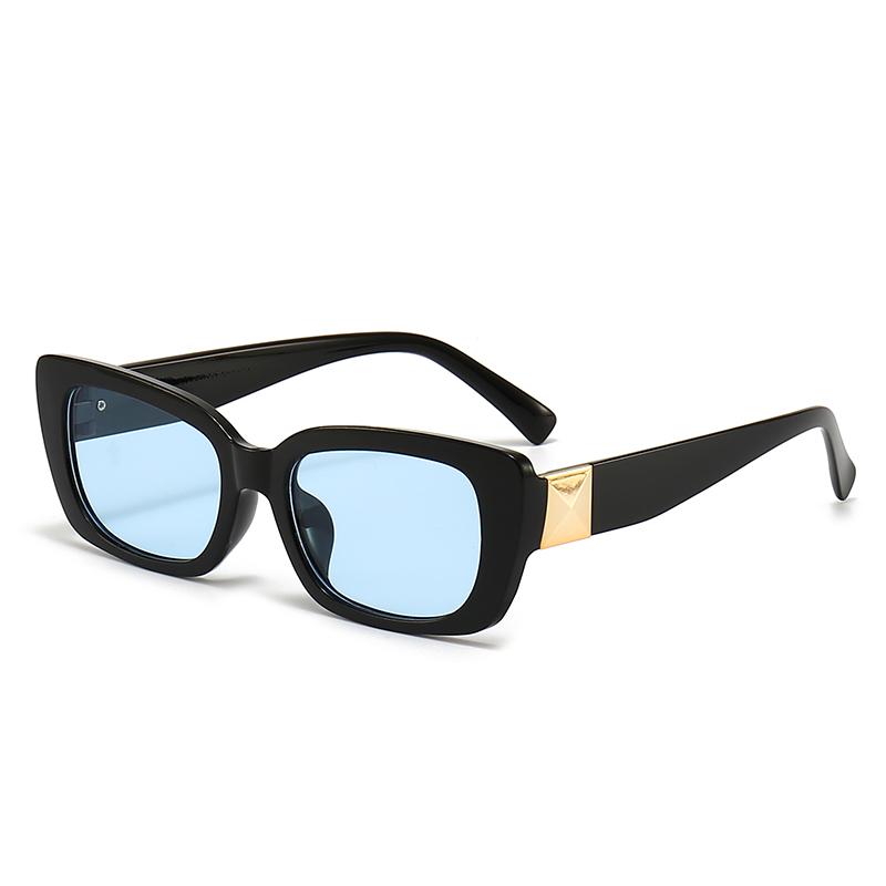 New Style Square Fashion Sunglasses UV400 Protection Gold Logo Decoration Face-Slimming Commute Unisex Sunshades 5382