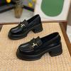 Маленькие кожаные туфли женские в британском стиле, одинарные туфли 2025 года, новые осенние туфли на платформе, французские мокасины с мягкой подошвой, модные универсальные одинарные туфли