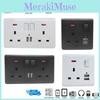 Высококачественный настенный выключатель 146 в британском стиле с USB-зарядным устройством, панельная вилка Сингапура