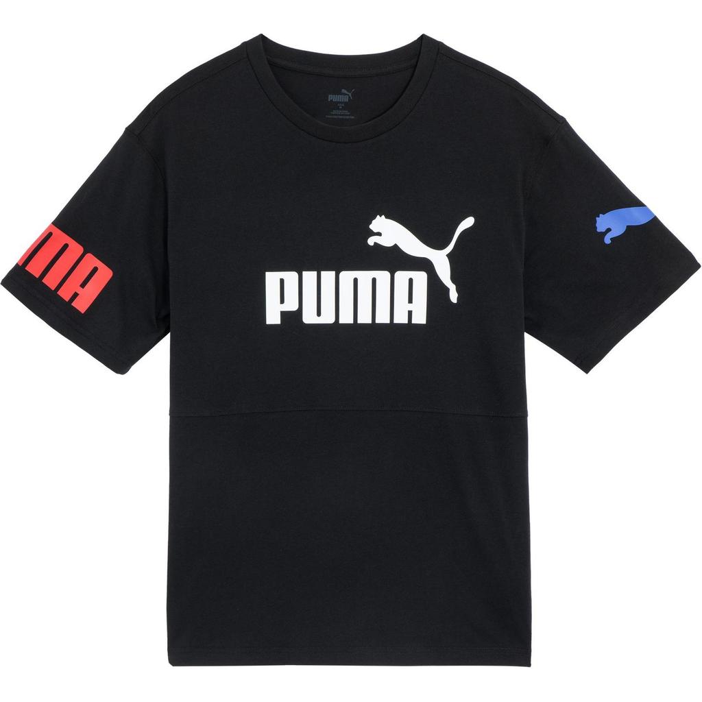 Puma Свободная дышащая повседневная футболка с коротким рукавом с принтом для мужчин, черный цвет 676665-56