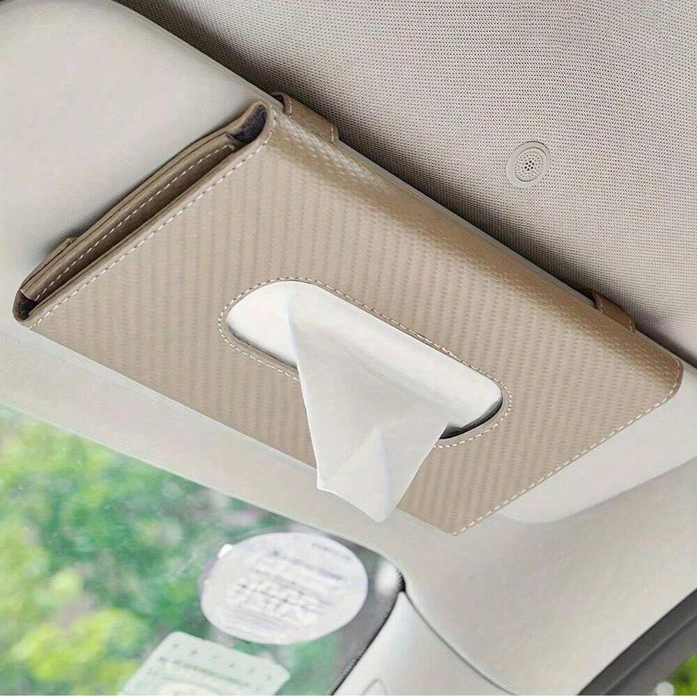 Car Tissue Holder, Car Sun Visor Napkin Case, Multifunctional PU Leather Back Seat Tissue Box Tissue Bag For All Models