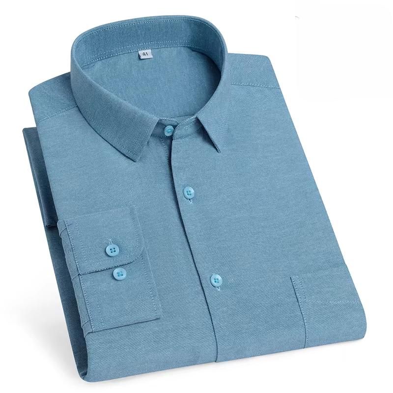 Новинка рубашка оверсайз с длинным рукавом для мужчин приталенная формальная однотонная рубашка мягкая удобная в полоску клетку офисная полная одежда