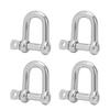 4 шт. D-образная скоба из нержавеющей стали, морская фурнитура, D-кольцо для лодки, полированная скоба для соединения цепи и