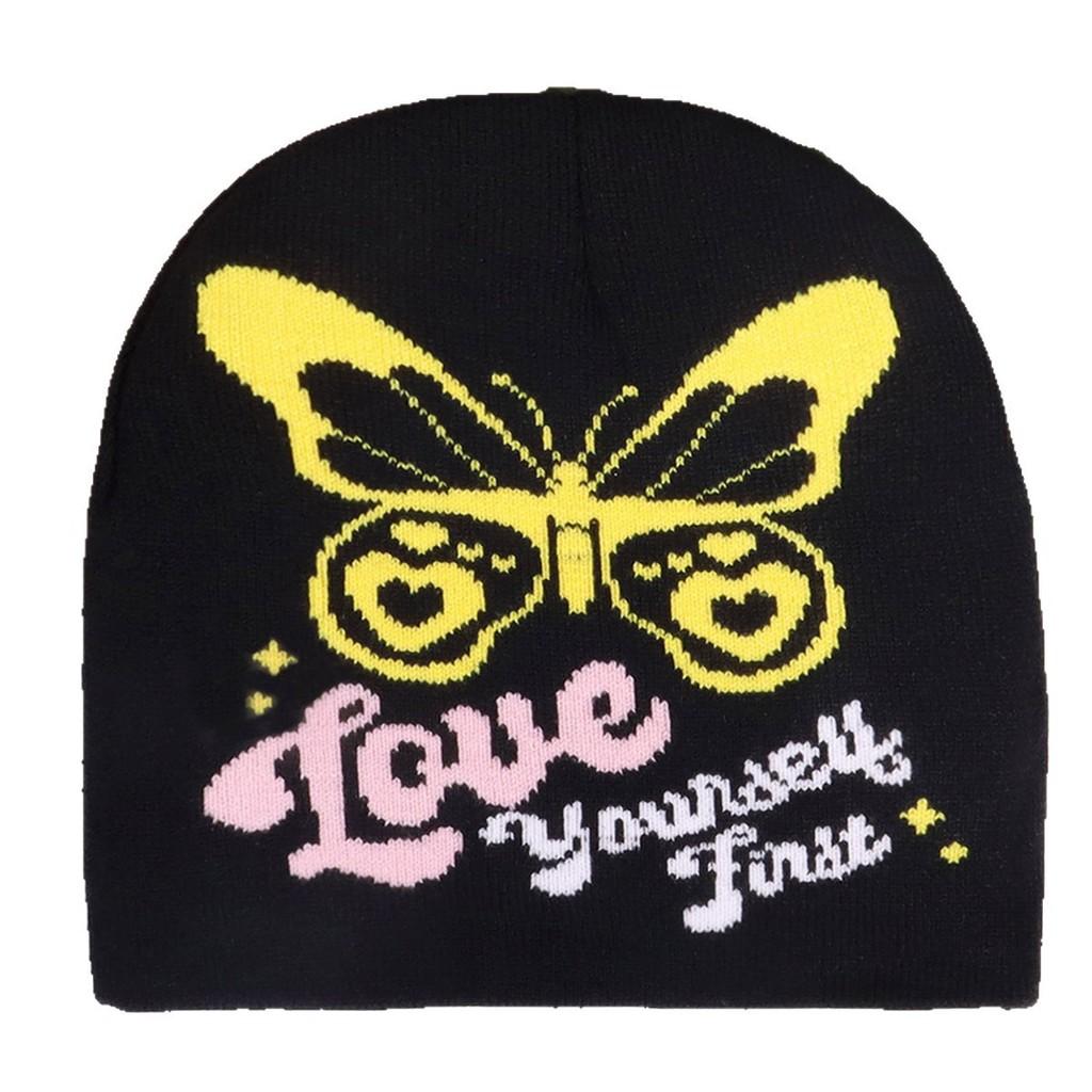 Butterfly Pattern Knit Hat For Women Men Warm Beanie Winter Autumn Street Style