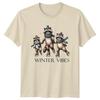 Winter Vibes Ice Skating Raccoons Winter Unisexs Unisexs Graphic Tee