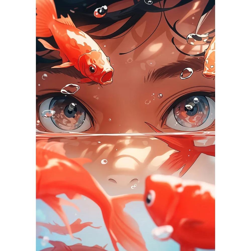 Классические Сюрреалистичные Золотые Рыбки Кои Постеры Рыбы Плавающие Аниме Принты Холст Живопись Настенные Картины Домашний Декор Гостиной