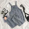 Женский весенне-летний джинсовый комбинезон в корейском стиле с рваными деталями - Свободный крой, Укороченный комбинезон, Брюки с широкими штанинами