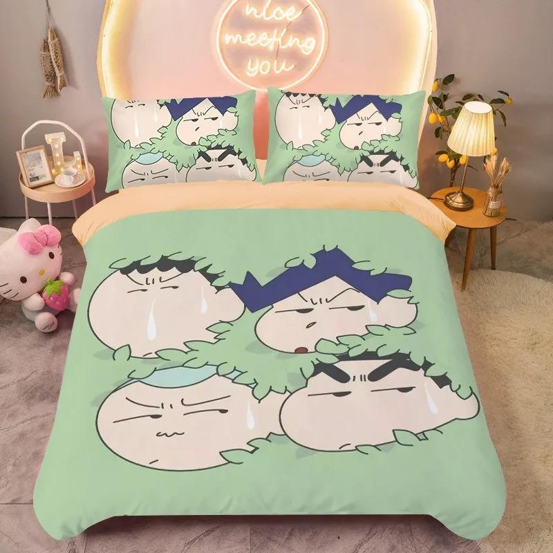 Мультяшный Кролик Шин-чан, Комплекты постельного белья из микрофибры, Детское постельное белье на молнии, Декор комнаты, Пододеяльник для подростков, взрослых