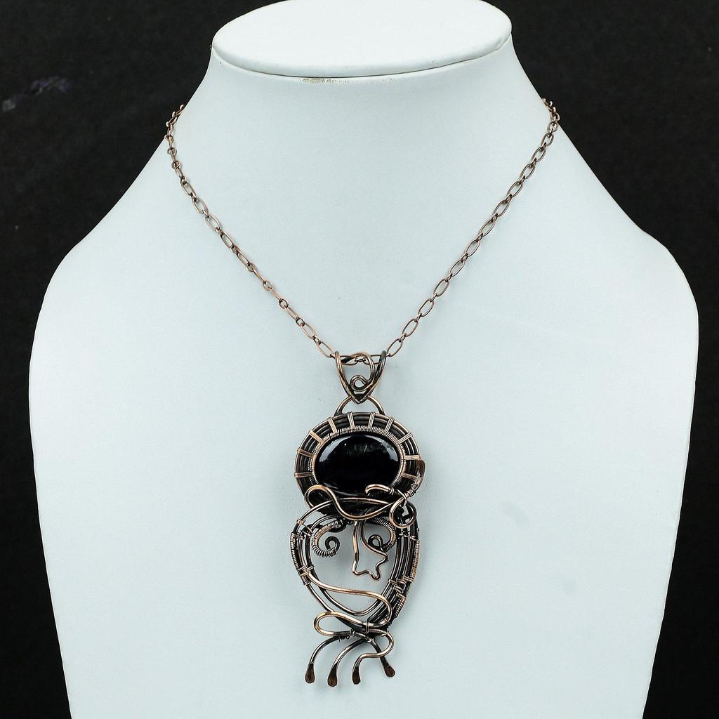 Подвеска из сугилита, медная проволочная обертка, подвеска ручной работы, медные украшения из сугилита, потрясающая подвеска из драгоценного камня, проволочная обертка, ювелирные изделия для подарка