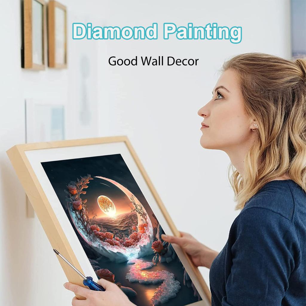 HuaCan алмазная живопись DIY комплект ночной пейзаж картина полная круглая дрель мозаика картины с луной вышивка домашний декор