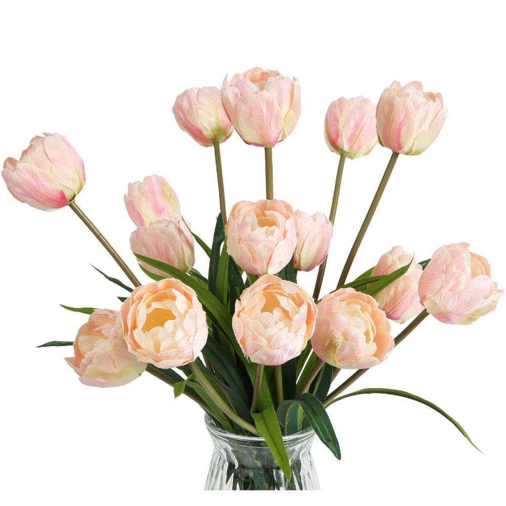 5 пучков настоящих тюльпанов Букет цветов 15 головок искусственных тюльпанов для свадебных композиций Центральные украшения для дома
