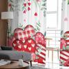 День святого Валентина, красные сердечки, листья, розы, прозрачные шторы для гостиной, кухни, оконные шторы, тюлевые занавески для спальни, вуали
