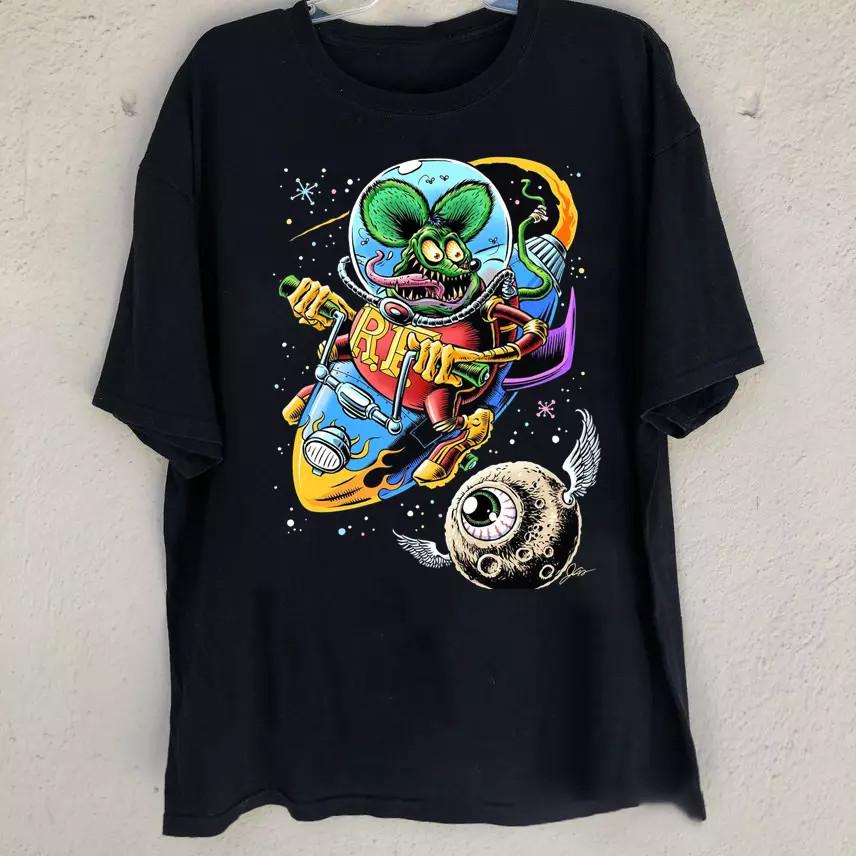 Футболка Ed Roth Rat Fink с коротким рукавом, хлопковая, женская, черная, размеры от S до 5XL, CB387, унисекс