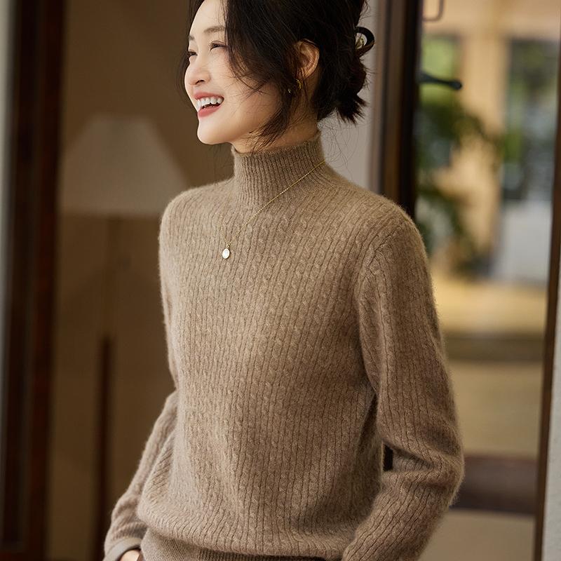 Женский кашемировый свитер Qinghe Cashmere 30% кашемир 70% шерсть Осень и Зима Пуловер Теплый и Модный
