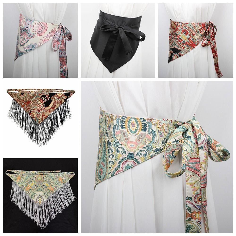 Chinese Style Ethnic Triangular Waistband Bohemia Wide Waistband Waist Accessories