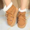 Winter New Snow Boots Plus-size Flat Short Cotton Shoes Women's Plush Thickened To Warm The Snow