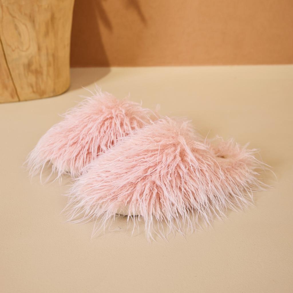 Cross-border Foreign Trade Wholesale New Mao Mao Slippers Women's Home Slippers Thick-bottomed Non-slip Piled Thermal Cotton Slippers