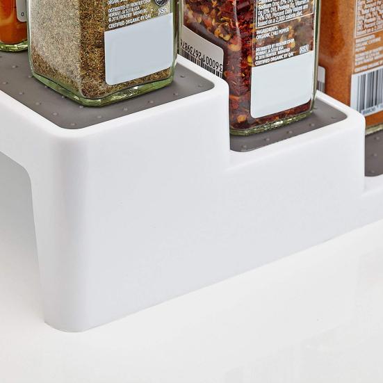 Home Kitchen 3-tier Spice Salt Sugar Rack Step Shelf Cabinet Bottle Organizer