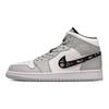 Jordan Air Jordan 1 Ollie Износостойкие Средние Винтажные Баскетбольные Кроссовки Мужские Бело-Серые 554724-078(Команда1291-)