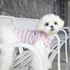 Pet spring and summer elastic stripe embroidery color matching outer wear vest Teddy Schnauzer than bear puppy dog clothes